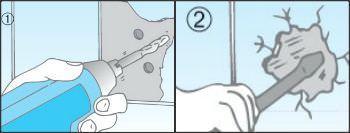 Forare piastrella rotta